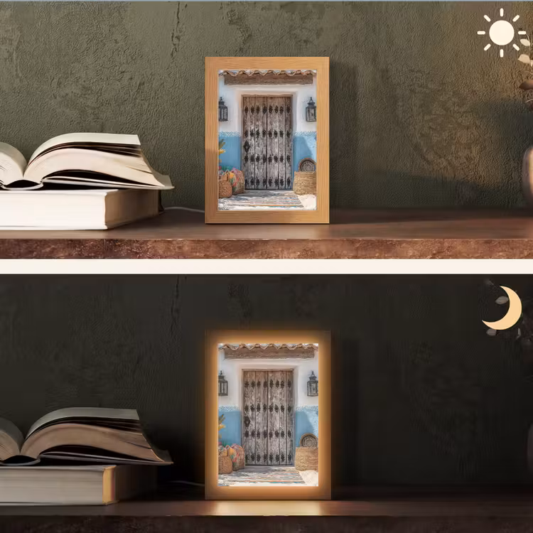 Deur - Manden - Planten Light Box met kabel (Tafellamp) klein -sfeer3