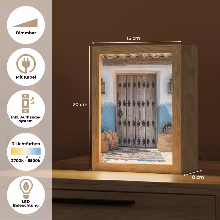 Deur - Manden - Planten Light Box met kabel (Tafellamp) klein -USP_DE