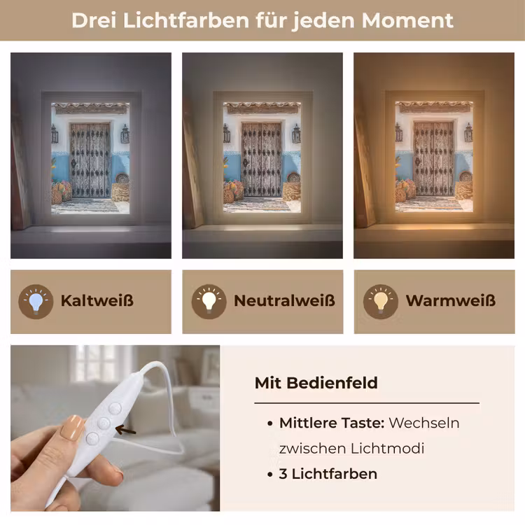 Deur - Manden - Planten Light Box met kabel (Tafellamp) klein -USP_lichtkleurDE