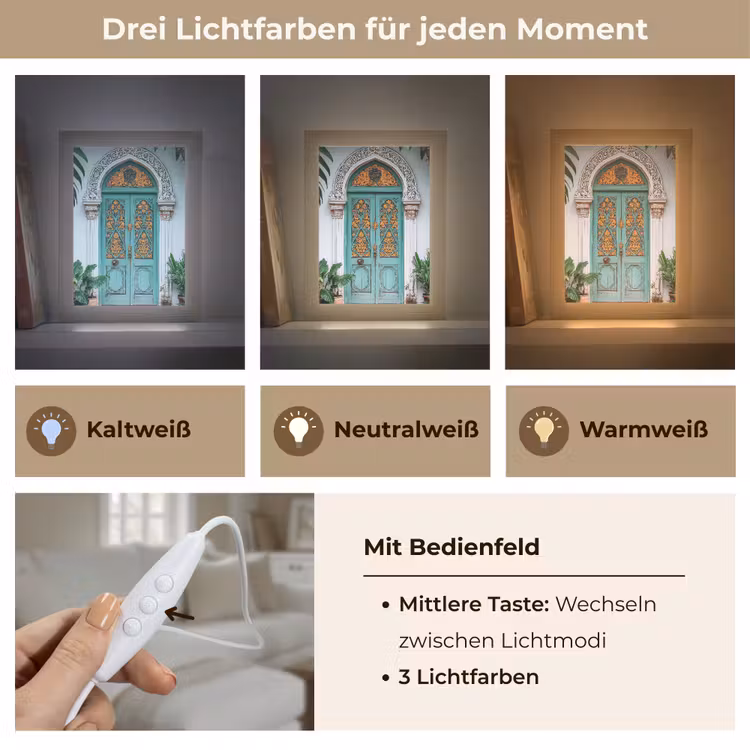 Deur - Patronen - Planten Light Box met kabel (Tafellamp) klein -USP_lichtkleurDE