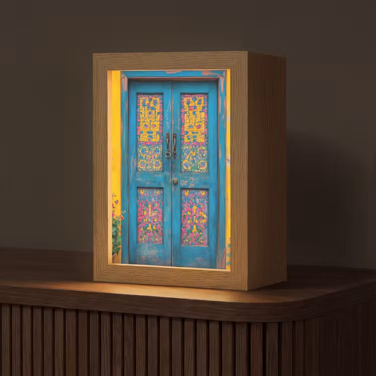Deuren - Kleurrijk - Planten Light Box met kabel (Tafellamp) klein -z3d_website