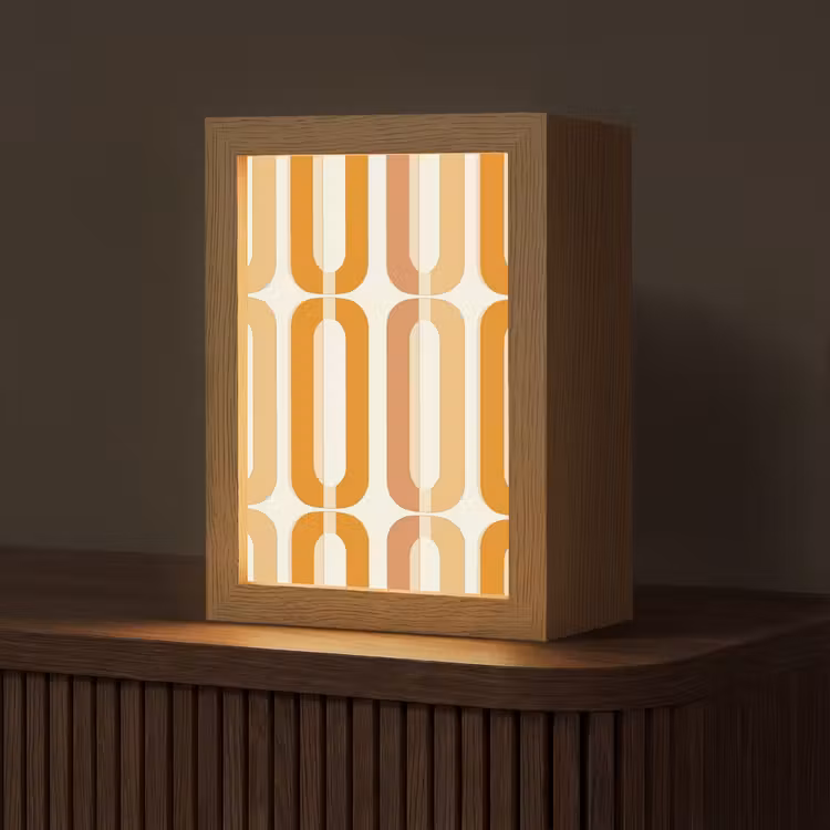 U-vorm - Retro - Oranje Light Box met kabel (Tafellamp) klein 925 -z3d_website