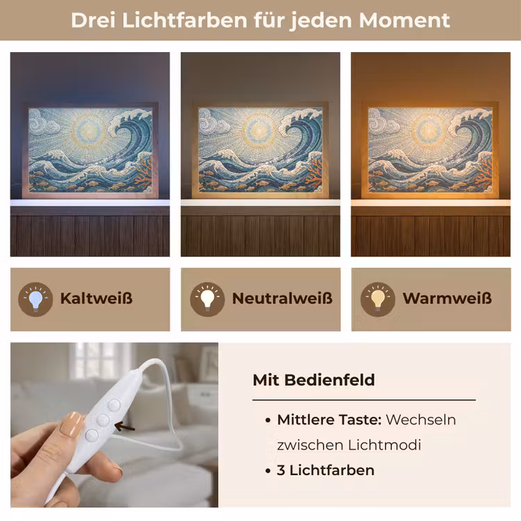 Onderwater - Koraal - Vis - Natuur - Kunst Light Box met kabel (Tafellamp) klein -USP_lichtkleurDE