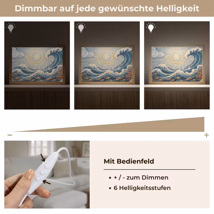 Onderwater - Koraal - Vis - Natuur - Kunst Light Box met kabel (Tafellamp) klein -USP_dimbaarDE
