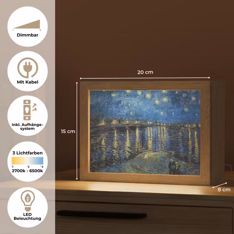 Van Gogh - Brug - Oude meesters Light Box met kabel (Tafellamp) klein -USP_DE