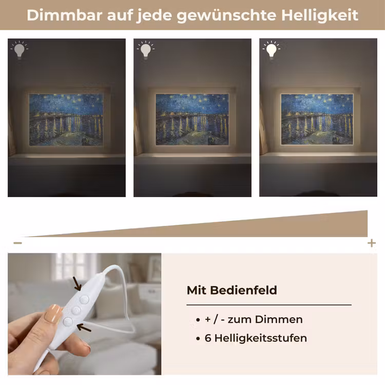 Van Gogh - Brug - Oude meesters Light Box met kabel (Tafellamp) klein -USP_dimbaarDE