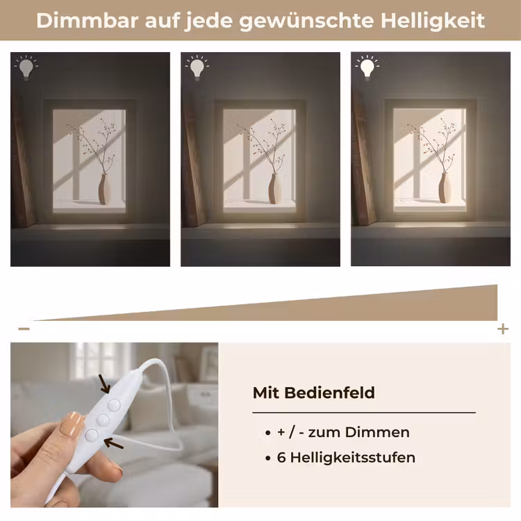 Vaas - Takken - Bessen - Minimalistisch Light Box met kabel (Tafellamp) klein -USP_dimbaarDE