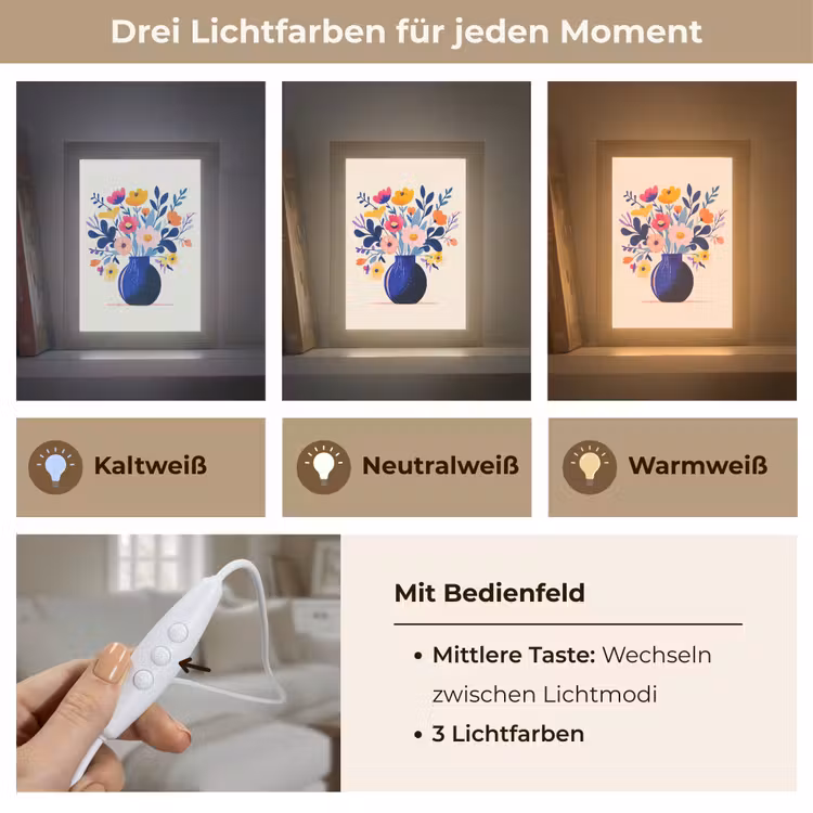 Vaas - Bloemen - Boeket Light Box met kabel (Tafellamp) klein -USP_lichtkleurDE