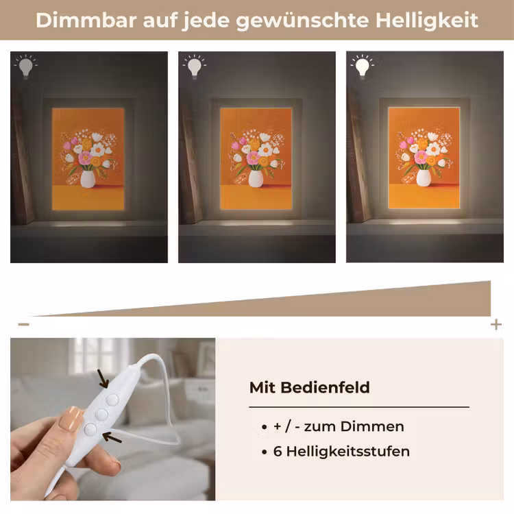 Vaas - Bloemen - Oranje Light Box met kabel (Tafellamp) klein -USP_dimbaarDE