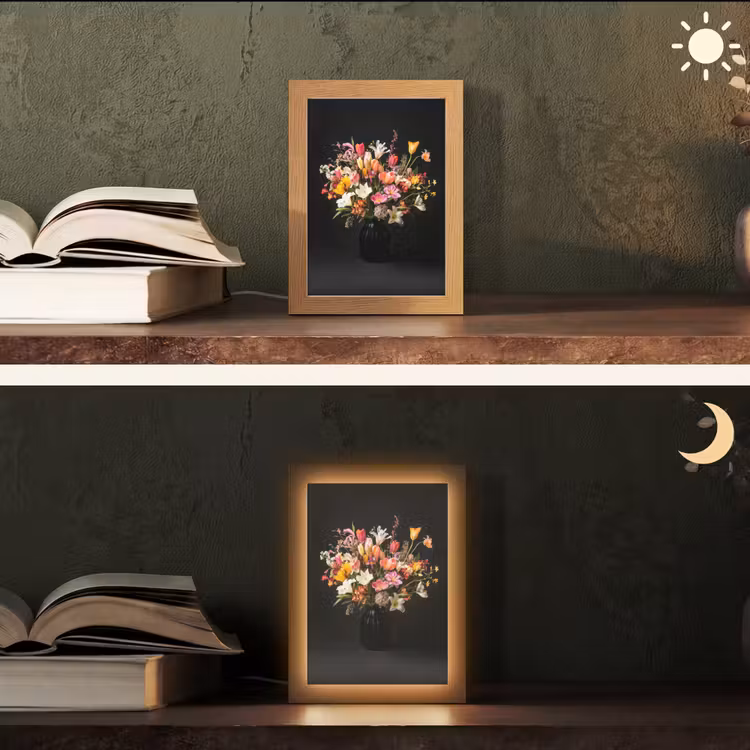 Vaas - Bloemen - Tulpen Light Box met kabel (Tafellamp) klein -sfeer3