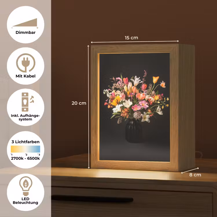 Vaas - Bloemen - Tulpen Light Box met kabel (Tafellamp) klein -USP_DE