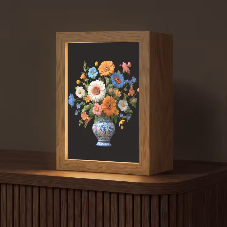 Vaas - Boeket - Bloemen - Kleur Light Box met kabel (Tafellamp) klein -z3d_website