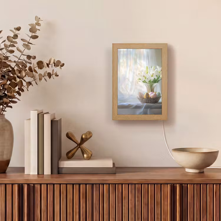 Vaas - Eieren - Bloemen Light Box met kabel (Tafellamp) klein -sfeer2