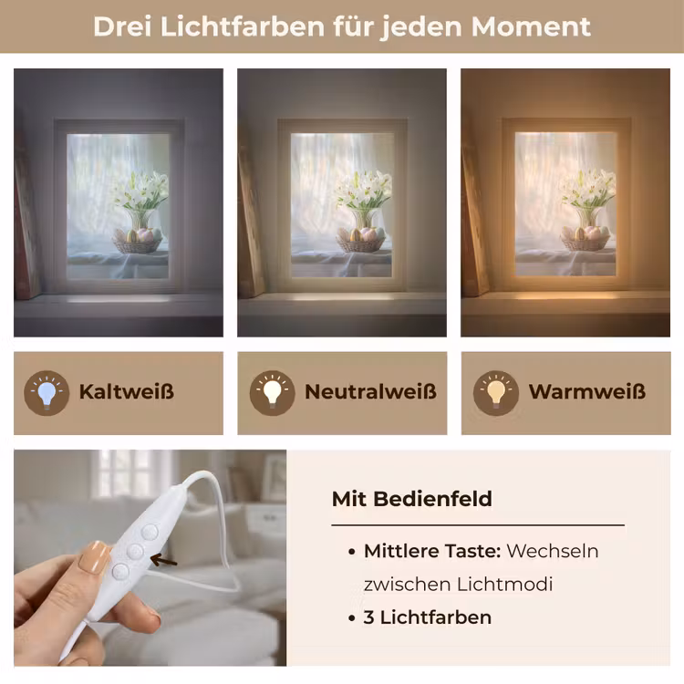 Vaas - Eieren - Bloemen Light Box met kabel (Tafellamp) klein -USP_lichtkleurDE