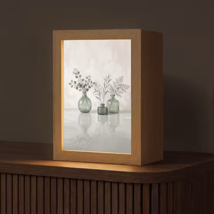 Vazen - Bladeren - Groen Light Box met kabel (Tafellamp) klein -z3d_website