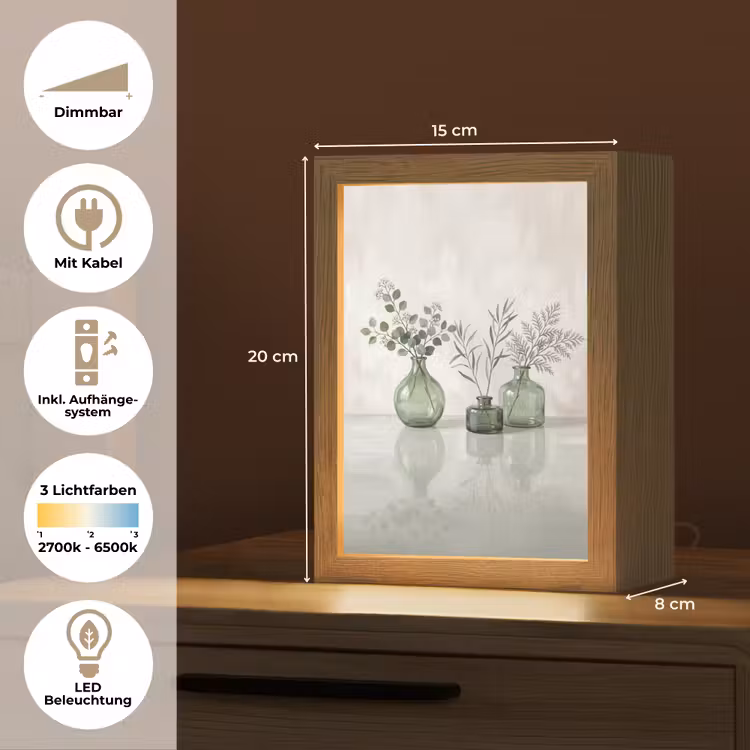 Vazen - Bladeren - Groen Light Box met kabel (Tafellamp) klein -USP_DE