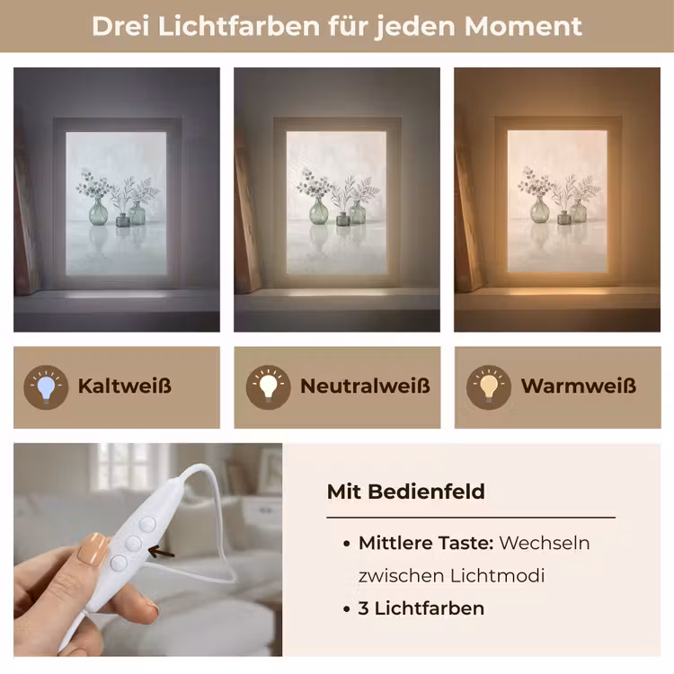 Vazen - Bladeren - Groen Light Box met kabel (Tafellamp) klein -USP_lichtkleurDE