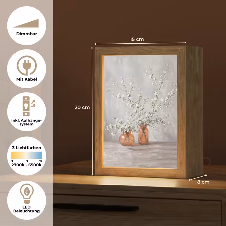 Vazen - Bloemen - Oranje Light Box met kabel (Tafellamp) klein -USP_DE