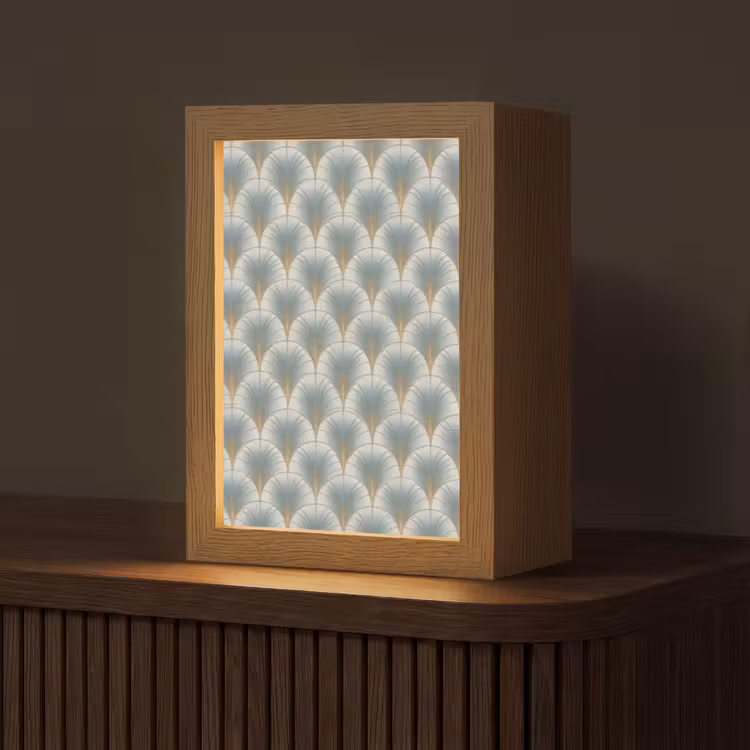 Waaier - Klassiek - Blauw Light Box met kabel (Tafellamp) klein 925 -z3d_website