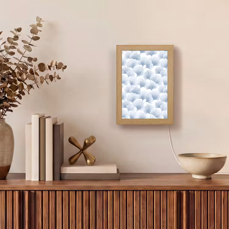 Waaier - Modern - Blauw Light Box met kabel (Tafellamp) klein 925 -sfeer2