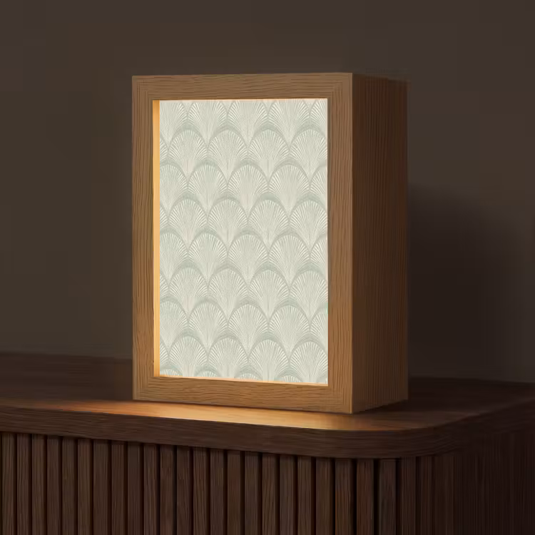 Waaiers - Patroon - Groen Light Box met kabel (Tafellamp) klein 925 -z3d_website