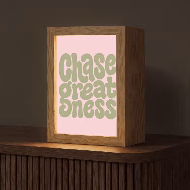 Chase greatness - Groen - Roze - Retro Light Box met kabel (Tafellamp) klein -z3d_website