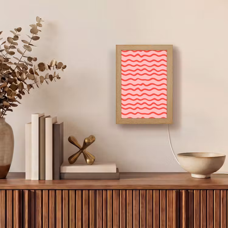 Speels - Patroon - Rood Light Box met kabel (Tafellamp) klein 925 -sfeer2