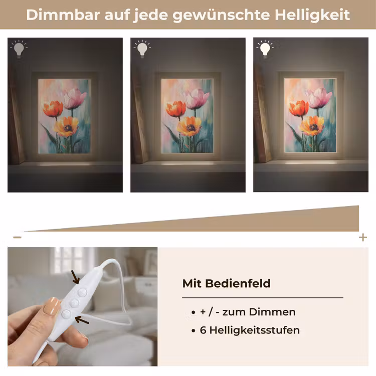 Dromerig - Bloemen - Verfijnde details Light Box met kabel (Tafellamp) klein -USP_dimbaarDE