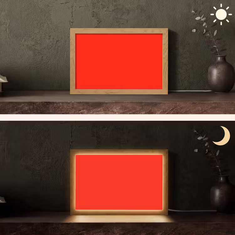 Vibrant - Vermilion - Rood Light Box met kabel (Tafellamp) klein 924 -sfeer3