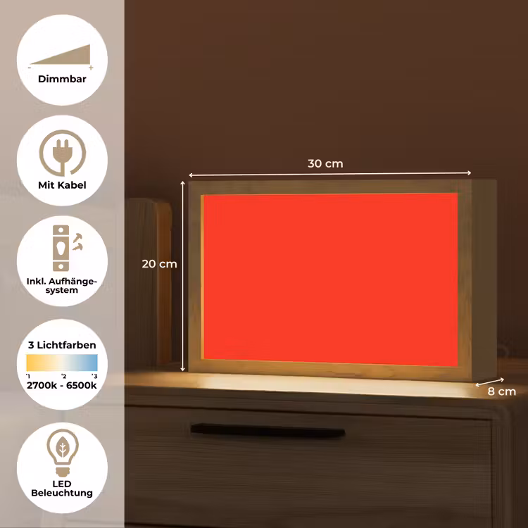 Vibrant - Vermilion - Rood Light Box met kabel (Tafellamp) klein 924 -USP_DE