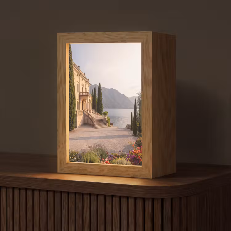 Tischlampe - Villa – Wasser – Treppen - Villa - water -trappen Light Box met kabel (Tafellamp) klein