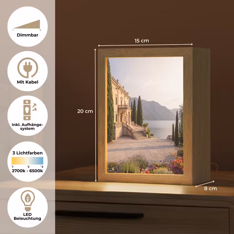 Tischlampe - Villa – Wasser – Treppen - Villa - water -trappen Light Box met kabel (Tafellamp) klein
