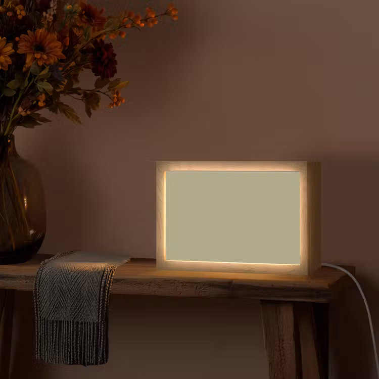 Vintage - Sage - Groen Light Box met kabel (Tafellamp) klein 924 -sfeer4