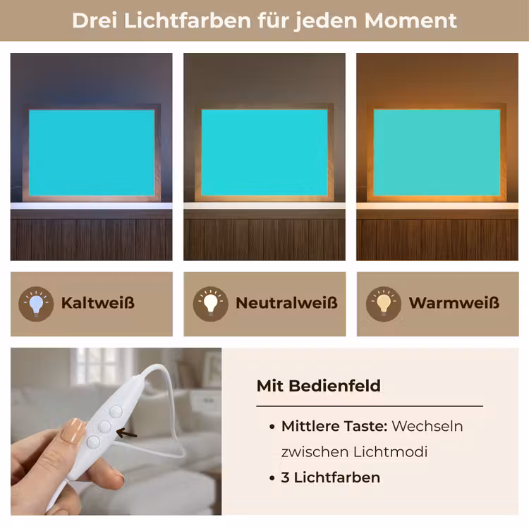 Vivid - Aquamarine - Turkoois Light Box met kabel (Tafellamp) klein 924 -USP_lichtkleurDE