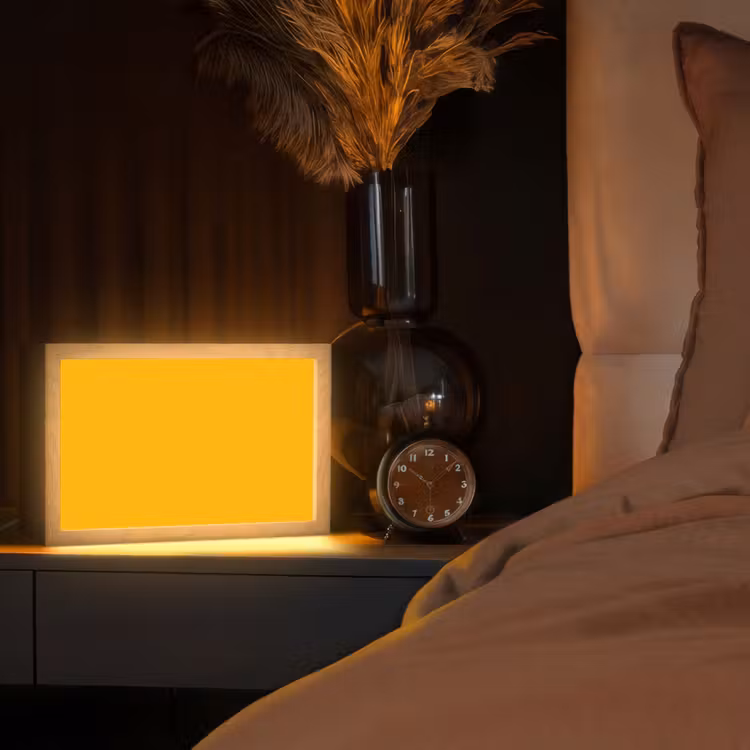 Vivid - Amber - Geel Light Box met kabel (Tafellamp) klein 924 -sfeer1