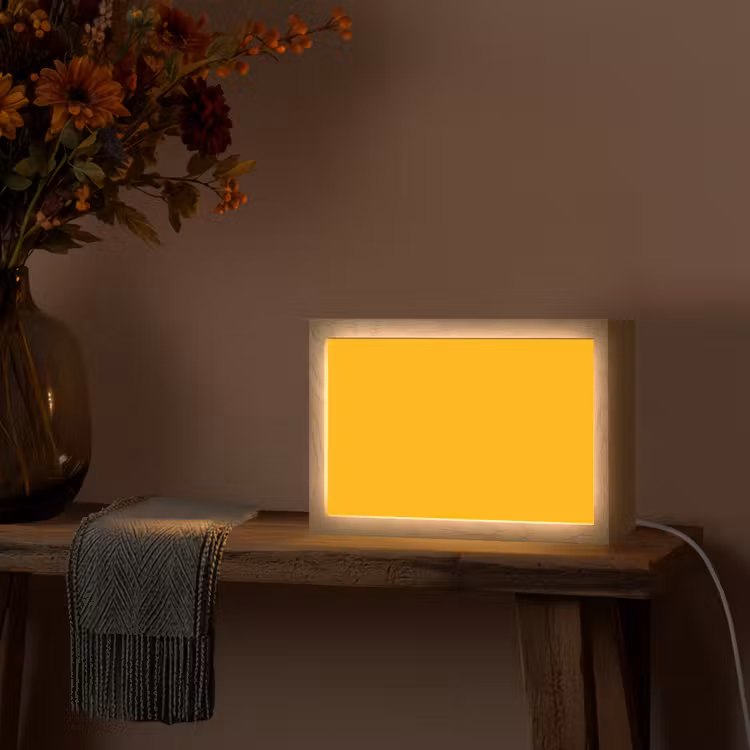 Vivid - Amber - Geel Light Box met kabel (Tafellamp) klein 924 -sfeer4