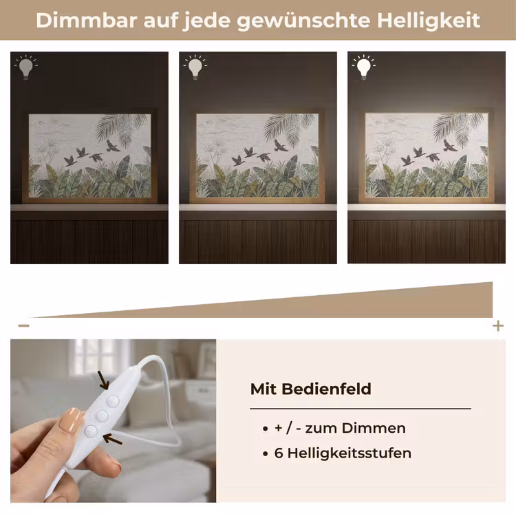 Vogel - Vliegend - Tropisch - Mozaïek - Groen Light Box met kabel (Tafellamp) klein -USP_dimbaarDE