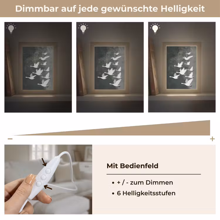 Vogel - Japandi - Groen Light Box met kabel (Tafellamp) klein -USP_dimbaarDE