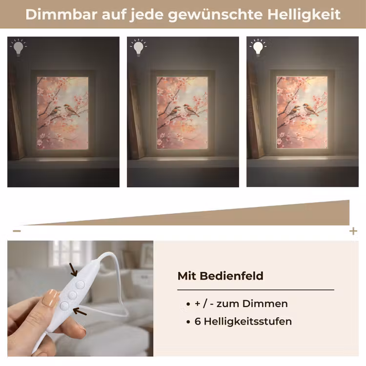 Vogels - Romantic - Bloesemtak Light Box met kabel (Tafellamp) klein -USP_dimbaarDE