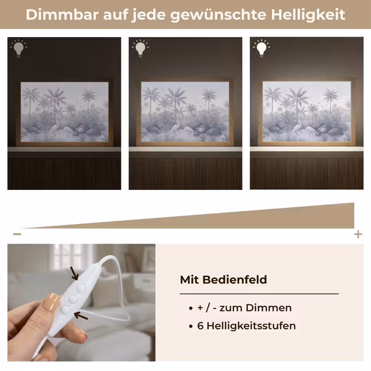 Vogel - Water - Tropisch - Natuur - Blauw Light Box met kabel (Tafellamp) klein -USP_dimbaarDE