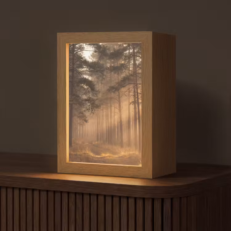 Bos - Mist - Zonlicht Light Box met kabel (Tafellamp) klein -z3d_website