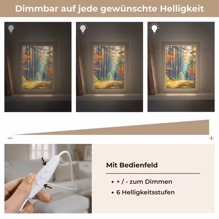 Bos - Zon - Natuur - Herfst Light Box met kabel (Tafellamp) klein -USP_dimbaarDE