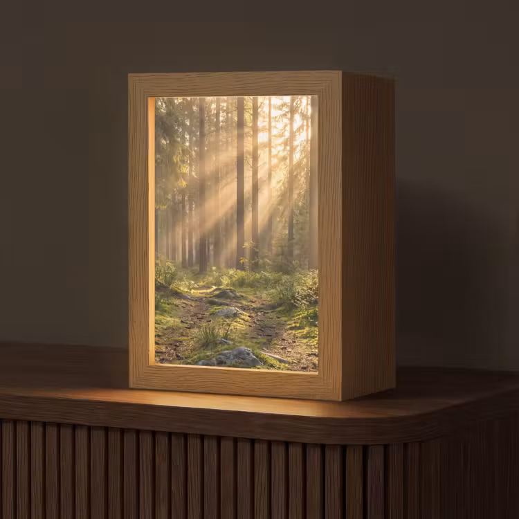 Bos - Zonlicht - Gras Light Box met kabel (Tafellamp) klein -z3d_website