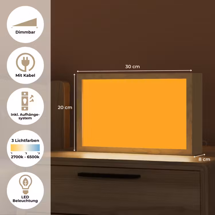 Warm - Ochre - Oranje Light Box met kabel (Tafellamp) klein 924 -USP_DE