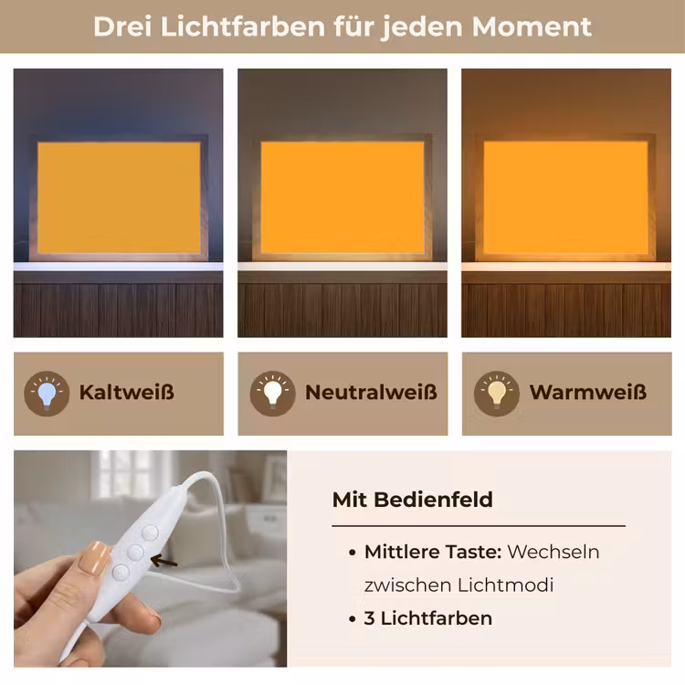 Warm - Ochre - Oranje Light Box met kabel (Tafellamp) klein 924 -USP_lichtkleurDE