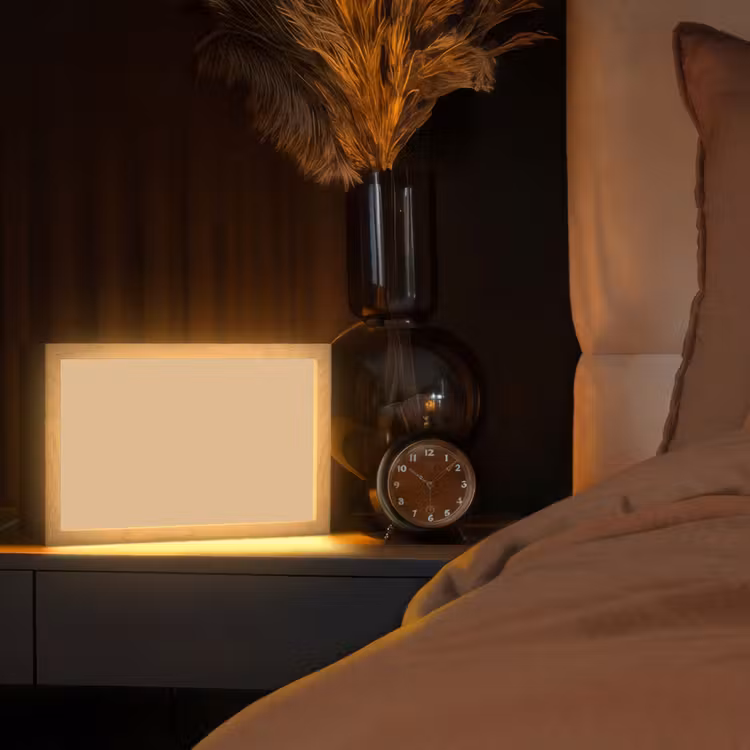 Warm - Sand - Nude Light Box met kabel (Tafellamp) klein 924 -sfeer1