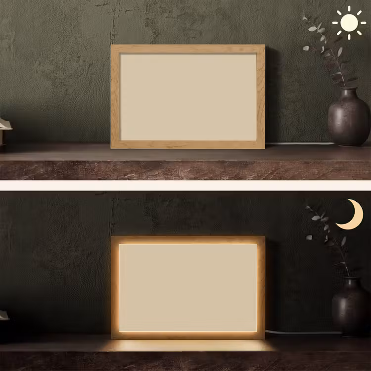 Warm - Sand - Nude Light Box met kabel (Tafellamp) klein 924 -sfeer3