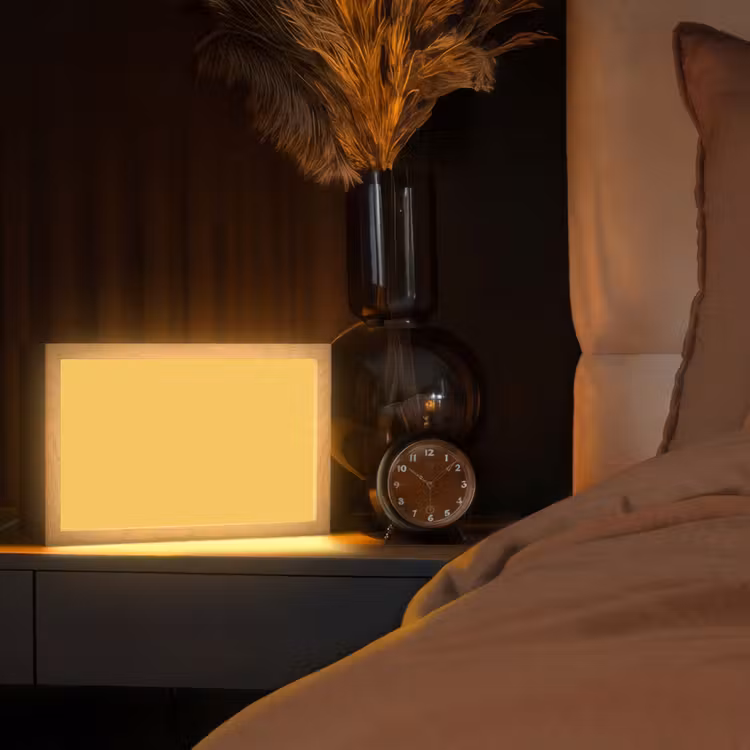 Warm - Sand - Terracotta Light Box met kabel (Tafellamp) klein 924 -sfeer1