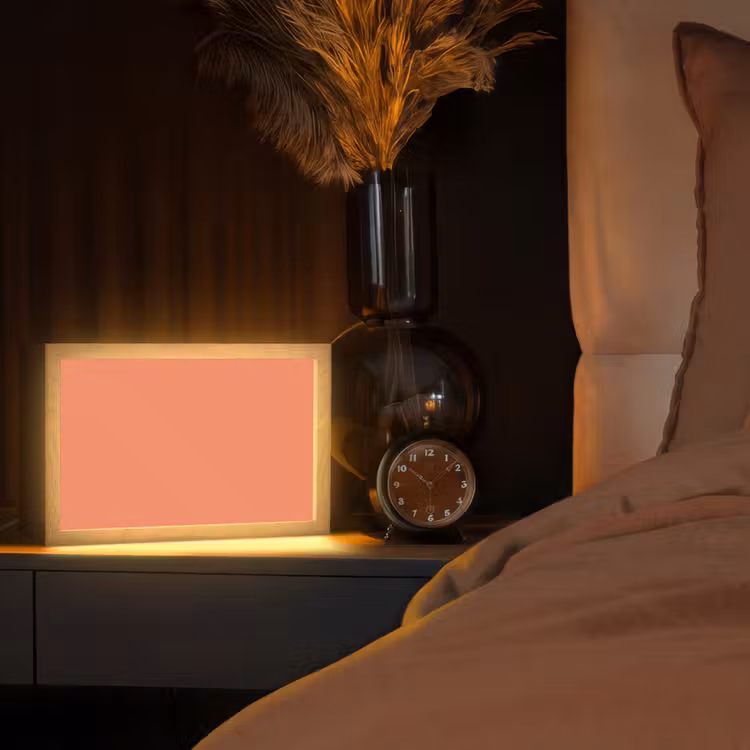 Warm - Clay - Terracotta Light Box met kabel (Tafellamp) klein 924 -sfeer1