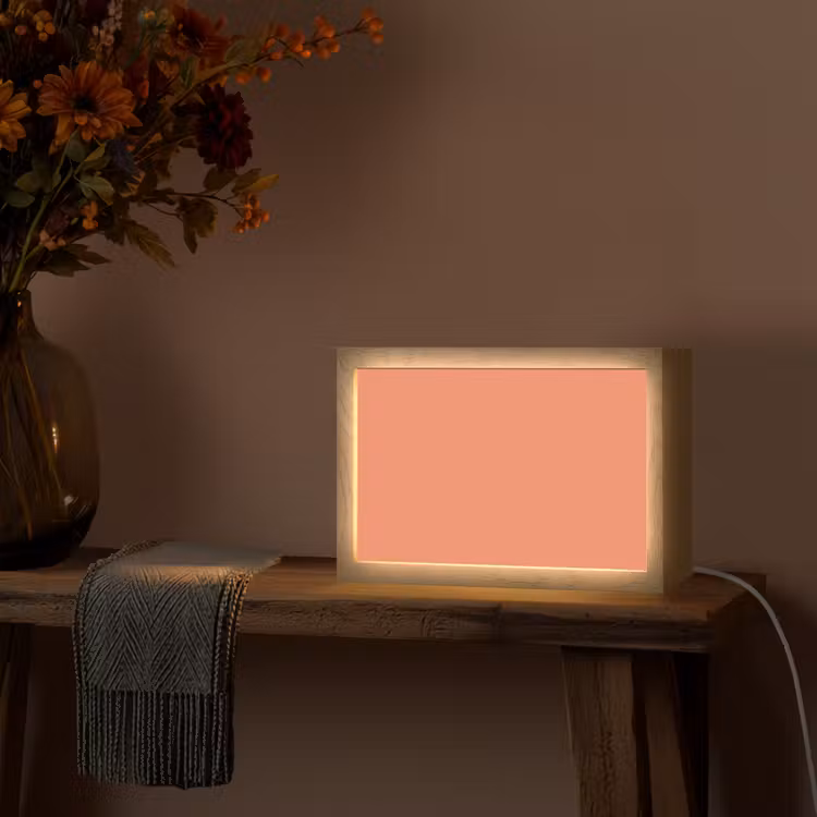 Warm - Clay - Terracotta Light Box met kabel (Tafellamp) klein 924 -sfeer4